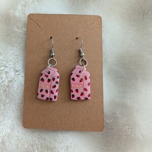 Pink Milk Carton Earrings